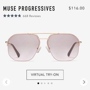 NIB Look Optic Muse Gold/Pink Tint Progressive Readers 2.0